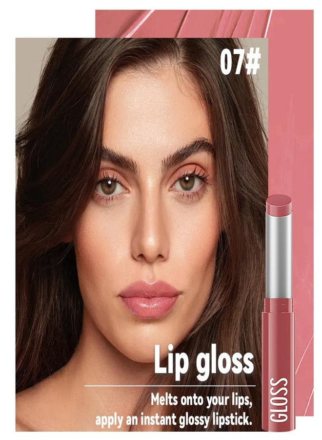 HHLTOH 1Pc Pale Pink Butter Lipstick Tinted Lip Balm, Shine Moisturizing Plumper Lipstick for Women, Natural Nourishing Hydrating Lip Gloss Stain for Dry Lips, Lightweight Lip Liner Care Vegan Makeup - Image 2